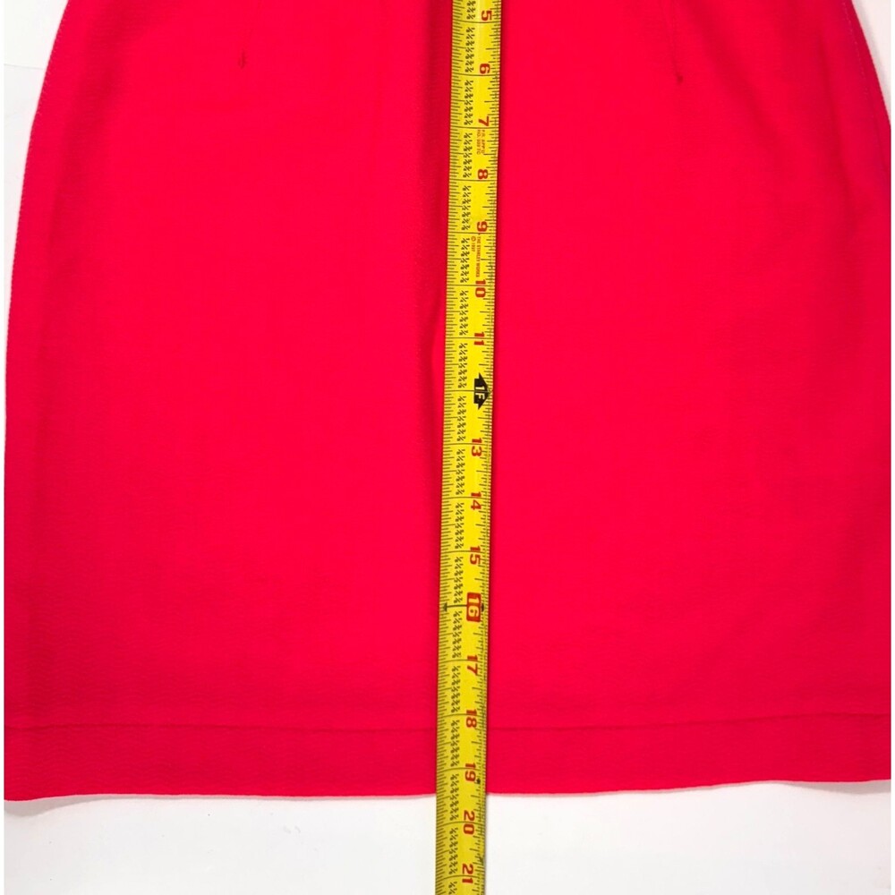 Thierry Mugler Hot Pink Pencil Skirt Womens 4 Vintage 90s French Couture Wool - Picture 8 of 10